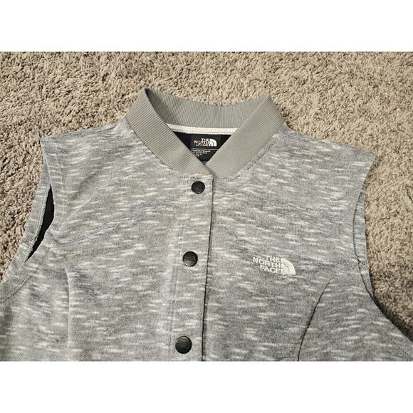 The North Face Womens Vest Sz Medium Heathered Gray Snap Polyester - Picture 3 of 8